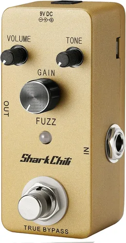 Vista 2 de SharkChili Fuzz Single Effect True Bypass para guitarra eléctrica Overdrive (sin fuente de alimentación)