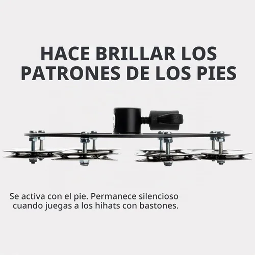 Vista 4 de Meinl Cymbals HTHH1BK Pandereta de hihat montable con jengibres de acero (VIDEO)