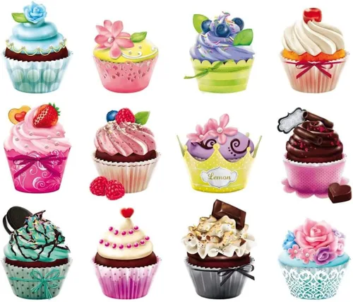 Vista 2 de RoseArt Cupcakes 12 Mini Rompecabezas de 500 piezas