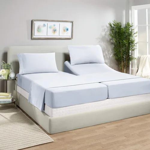 Vista 53 de Juego de sábanas de lujo Juego de cama de lujo, bolsillo extra profundo Juego de sábanas ajustable, sábana de arriba y 2 fundas de almohada, ropa