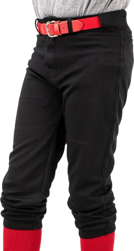 Vista 7 de Franklin Sports Pantalones de béisbol y sóftbol juveniles, hasta la rodilla + pantalones de béisbol de ajuste relajado para niños, color blanco