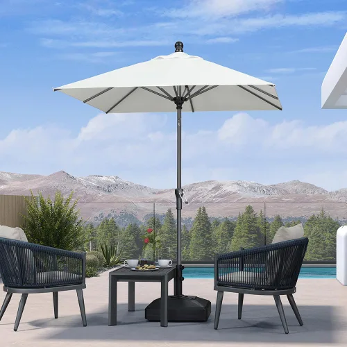 Vista 46 de PURPLE LEAF - Sombrilla de patio rectangular de 6' x 4', sombrilla de mesa para exteriores con marco de aluminio, sombrilla de mercado, sombrilla