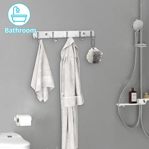 Vista 3 de Ganchos de Pared para Abrigos, (Paquete de 2) Perchero de Pared para Sombreros, Ganchos Simples para Toallas
