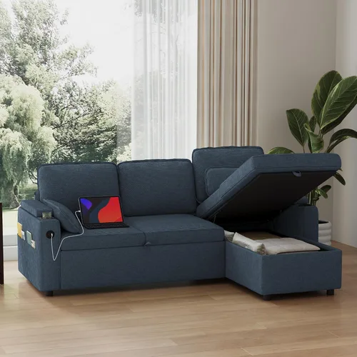 Vista 20 de Wrofly - Sofá cama de felpilla 3 en 1, sofá biplaza extraíble, beige y blanco Blanco beige