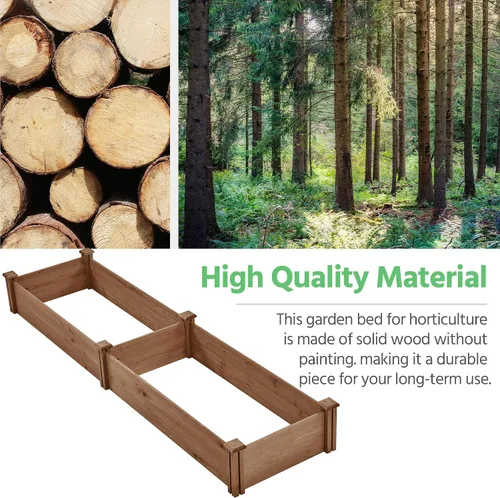 Vista 6 de Yaheetech Jardinera elevada para cultivo de verduras, color marrón oscuro