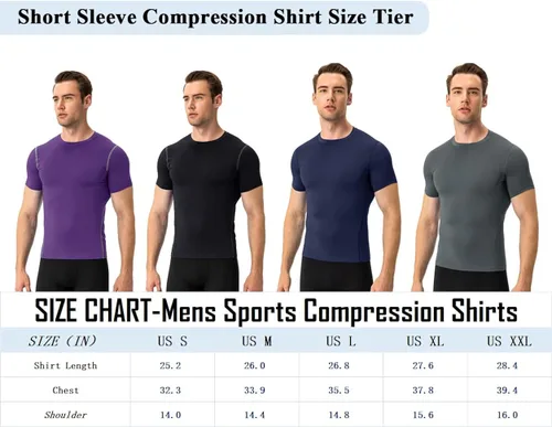 Vista 5 de Camisetas deportivas de compresión para hombre, camisetas deportivas de manga corta para entrenamiento, camisetas de secado fresco, camisetas
