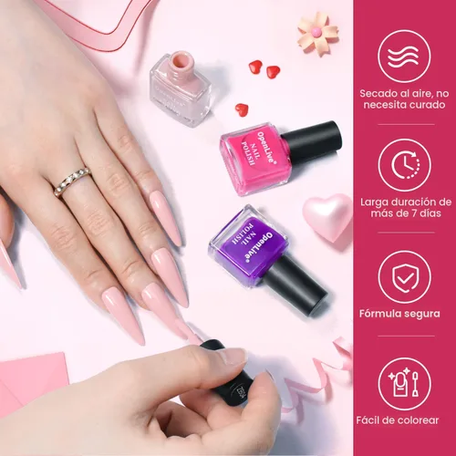 Vista 4 de OpenLive - Juego de 12 esmaltes de uñas con 10 combinaciones de colores, 2 esmaltes base y de capa superior, esmalte de uñas de secado rápido