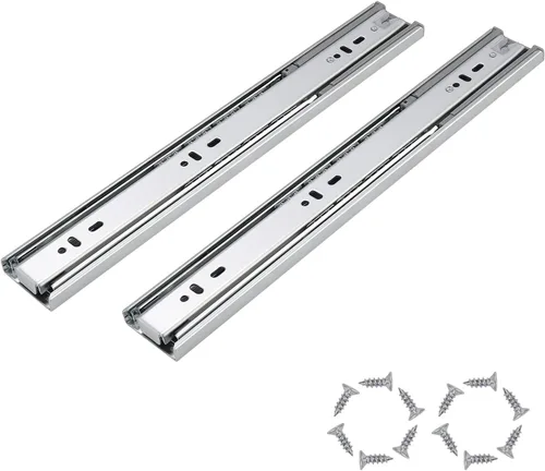 Vista 8 de Knobonly Diapositivas de cajón de 12 pulgadas, 1 par (2 unidades) con rodamiento de bolas de cierre suave, extensión completa, toboganes de cajón