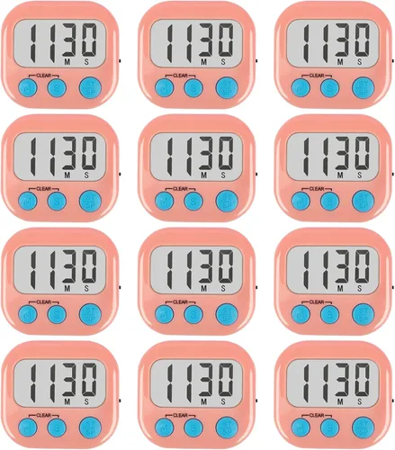 Vista 24 de Paquete de 2 temporizadores de cocina con anillo ruidoso, temporizadores digitales para cocinar magnéticos, color azul