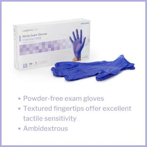 Vista 2 de McKesson Confiderm 3.0 Disposable Nitrile Exam Glove Standard Cuff Length