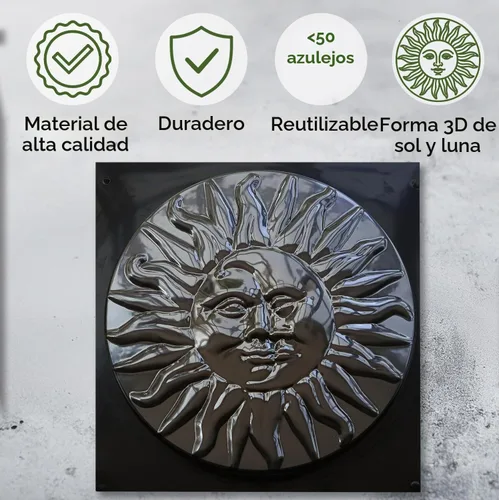 Vista 6 de Sun Moon Garden Stone Stepping Mold Pathmaker Molde de hormigón - Adoquines de hormigón prefabricados de piedra de sol