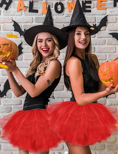Vista 7 de Tutús para mujeres, faldas de tul tutú para adultos, disfraces para mujeres, 5 capas, faldas tutú para niñas, adolescentes, Halloween, ballet