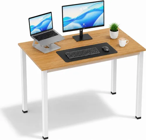Vista 17 de Escritorio para computadora para espacio pequeño, moderno y simple, escritorio para computadora portátil, escritorio de estudio para oficina en Negro
