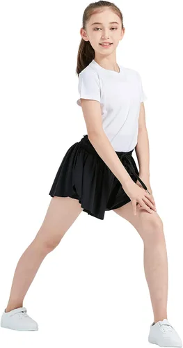 Vista 4 de Pantalones cortos atléticos fluidos para adolescentes, gimnasio, yoga, entrenamiento, correr, faldas de mariposa, lindas prendas de moda de verano