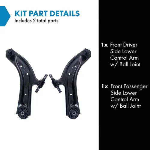 Vista 349 de Conjunto de Brazo de Control Inferior Delantero y Junta Esférica TRQ para Lado del Conductor y del Pasajero 2 Piezas Compatible con Ford Mustang GT