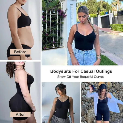 Vista 5 de SHAPERX - Body tipo faja moldeadora para mujer, con control de abdomen, sin costuras, para moldear la cintura, compresión del cuerpo