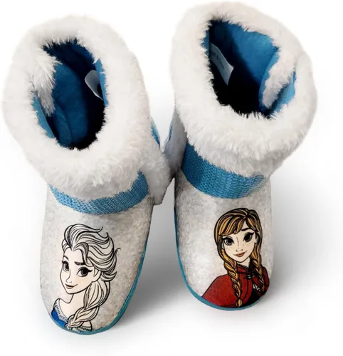 Vista 7 de Disney Frozen Anna & Elsa Blue - Pantuflas iluminadas para niña (niña)