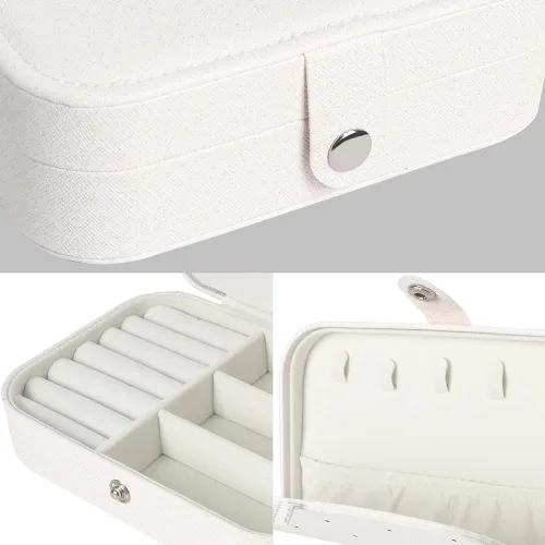 Vista 7 de Joyero para Viaje, Cajas Organizadoras de Joyería Pequeñas para Mujeres y Niñas, Estuche de Joyería de Viaje de 2 Capas, Estuche de Almacenamiento