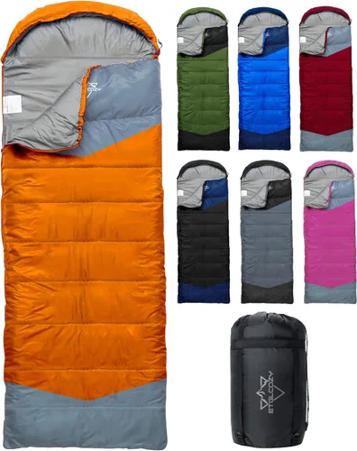 Vista 16 de Lightweight 3-Season Sleeping Bag for Adults/Kids Camping, Compact w/Compression Sack, Waterproof Ripstop, Portable for Backpacking Hiking Travel