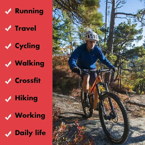 Vista 5 de Calcetines de ciclismo de compresión de tobillo para correr para viajar caminar escalada