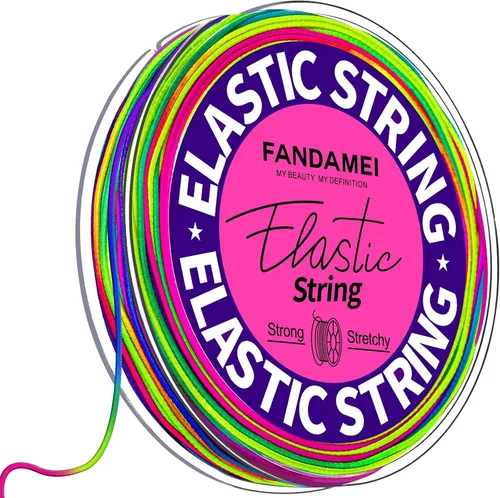 Vista 8 de FANDAMEI Cuerda elástica de 0.039 in para cuentas, cordón elástico para hacer pulseras, cordón elástico para hacer joyas, hilo resistente