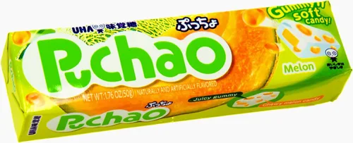 Vista 2 de Uha Puchao, gomita japonesa y caramelo suave, melón, 1.76 onzas (paquete de 5)