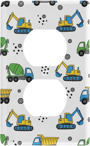 Vista 3 de Placa de pared para interruptor de luz de camión volquete para excavadora de tractor, tamaño 1 cuadrilla, 2.9 x 4.6 pulgadas, para niños, sala