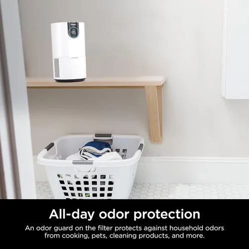 Vista 9 de Shark HP102 - Purificador de aire con Nanoseal HEPA, Cleansense IQ, bloqueo de olor, limpia hasta 500 pies cuadrados, color blanco (renovado)