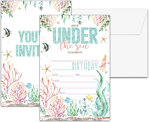 Vista 11 de Invitaciones para fiesta de primer cumpleaños, invitaciones de cumpleaños con purpurina de globo, invitaciones de cumpleaños de doble cara