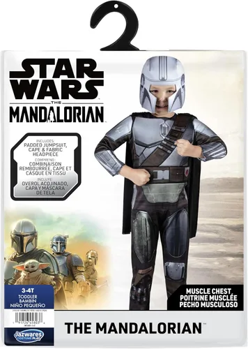 Vista 2 de STAR WARS Toddler Mandalorian Costume, Boys Halloween Costume, 3T-4T - Officially Licensed