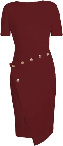 Vista 5 de Lrady - Vestido a media pierna ajustado con cuello en V profundo para mujer