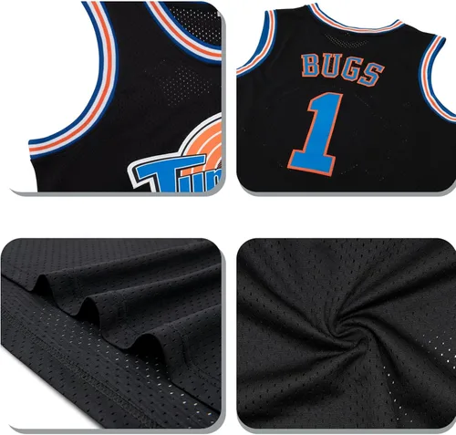 Vista 3 de Camiseta de baloncesto para hombre Lola #10 Bugs #1 Space Movie Jersey 90S Hip Hop Ropa Camisa para Fiesta