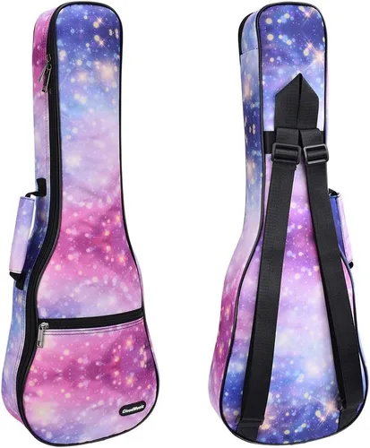 Vista 8 de CLOUDMUSIC Estuche para ukelele Bolsa de concierto Mochila acolchada para soprano 21 pulgadas (Soprano, Negro) Padded, Backpack
