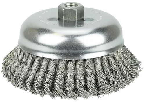 Vista 11 de Weiler 13286 Cepillo de alambre de alambre de una hilera de 2-3/4 pulgadas, relleno de acero de 0.020 pulgadas, tuerca UNC de 5/8"-11, fabricado