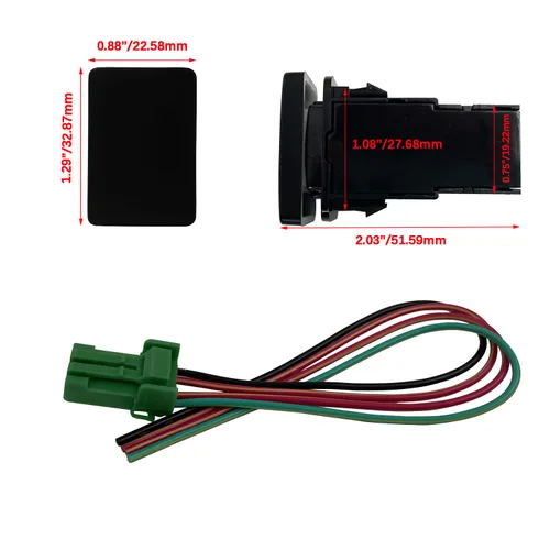 Vista 2 de Interruptor de botón de LED azul AIR COMP para Toyota Sequoia Highlander Landcruiser Tacoma 4Runner Highlander 3 amperios 12 V Botón de encendido