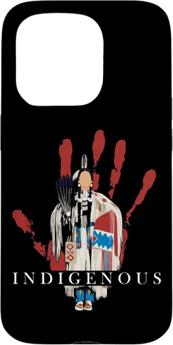 Vista 14 de Funda para iPhone 17 con diseño de sangre india de mano roja indígena nativa americana