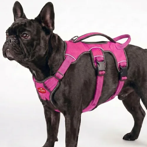 Vista 27 de Tuff Pupper Arnés para perro sin escape a prueba de escape, arnés ajustable de 5 puntos para perros, arneses acolchados para perros, arneses