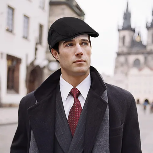 Vista 4 de 2 unidades de gorras planas de algodón para hombre Ivy Gatsby Newsboy, sombrero de caza