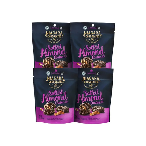Vista 22 de Niagara Chocolates Tazas de mantequilla de maní de chocolate con leche, paquete de 4 bolsas de pie (4.5 onzas), sin OMG, chocolate premium, hechas a