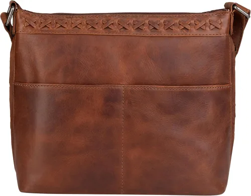 Vista 4 de Bolso cruzado de cuero oculto para mujer, con cierre YKK, bolsa de hombro universal