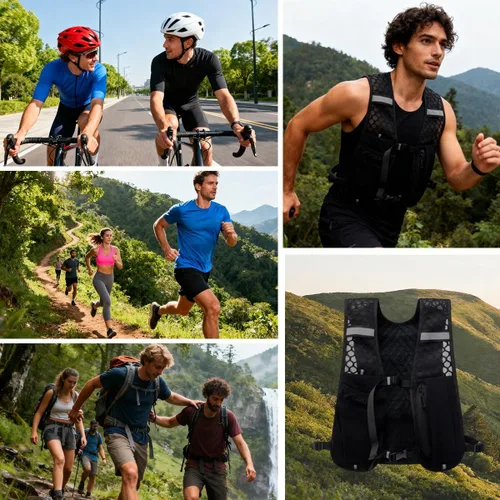 Vista 4 de Running Hydration Vest Backpack, Lightweight Trail Pack Gris