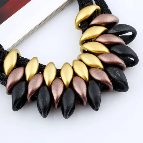 Vista 3 de Chunky Layered Tassel Choker Jewelry Sets for Women Girls,African Bib Tribal Collar Necklace,Huggie Hoop Circle Earrings and Shiny Cubic Zirconia