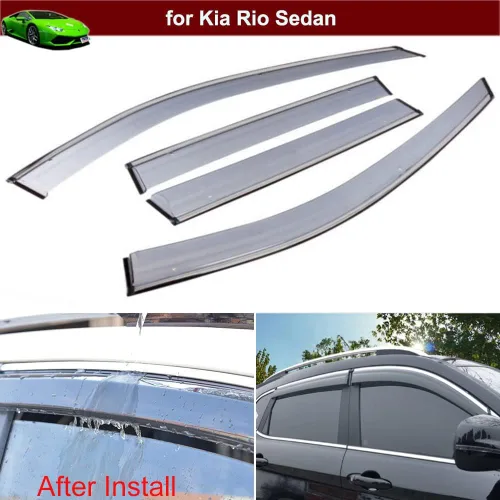 Vista 2 de 4 unidades de deflector de viento para ventana de automóvil, protectores de lluvia/nieve, cromados para Mitsubishi Eclipse Cross 2018 2019 2020 2021