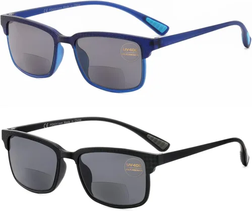 Vista 14 de CARA Premium 2 Pack Gafas de Lectura Progresivas Multifocales, Marco TR90 Ligero Anti-luz Azul para Computadora, Estándar para Rango de Distancia