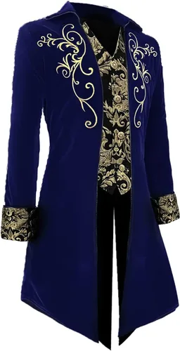 Vista 2 de Apocrypha Chaqueta medieval steampunk para hombre, chaqueta de príncipe victoriano