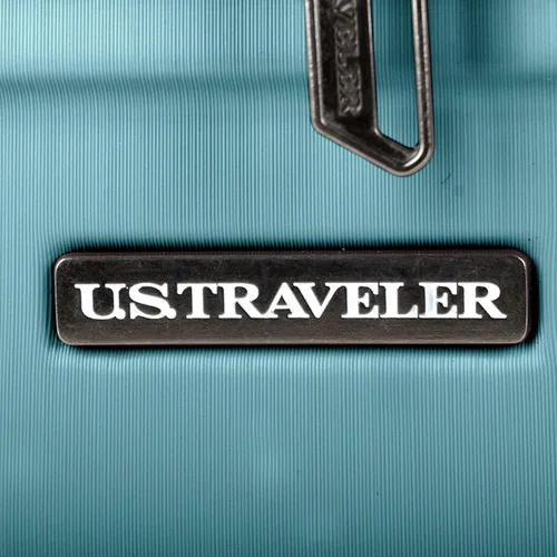 Vista 8 de U.S. Traveler Boren - Maleta de viaje de policarbonato resistente con 8 ruedas giratorias, asa de aluminio