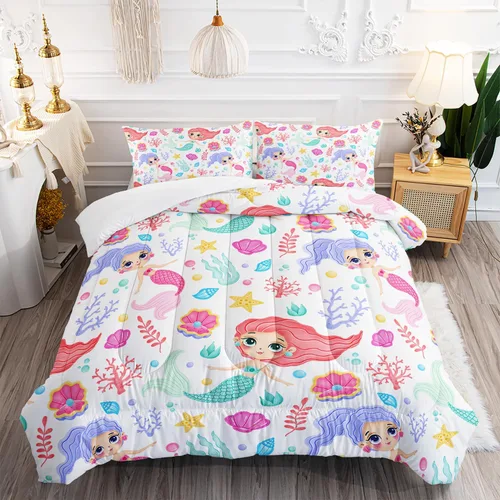 Vista 19 de Juego de edredón de mariposa tamaño individual para niñas, niños y adultos, juego de ropa de cama con patrón de flores de lavanda, juego de cama