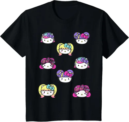 Vista 42 de hello kitty Kawaii Multi peinado Tee, Azul (Heather blue)