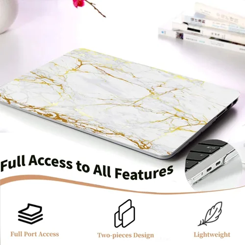 Vista 5 de Funda rígida de plástico para MacBook Air de 15 pulgadas y cubierta Mármol de oro beige