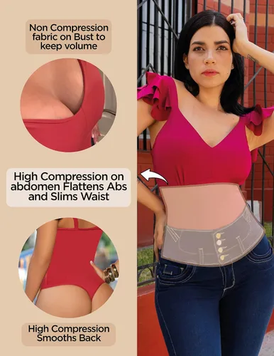 Vista 2 de ARANZA Body para mujer, blusa moldeadora de cuerpo, blusa de mujer, faja colombiana